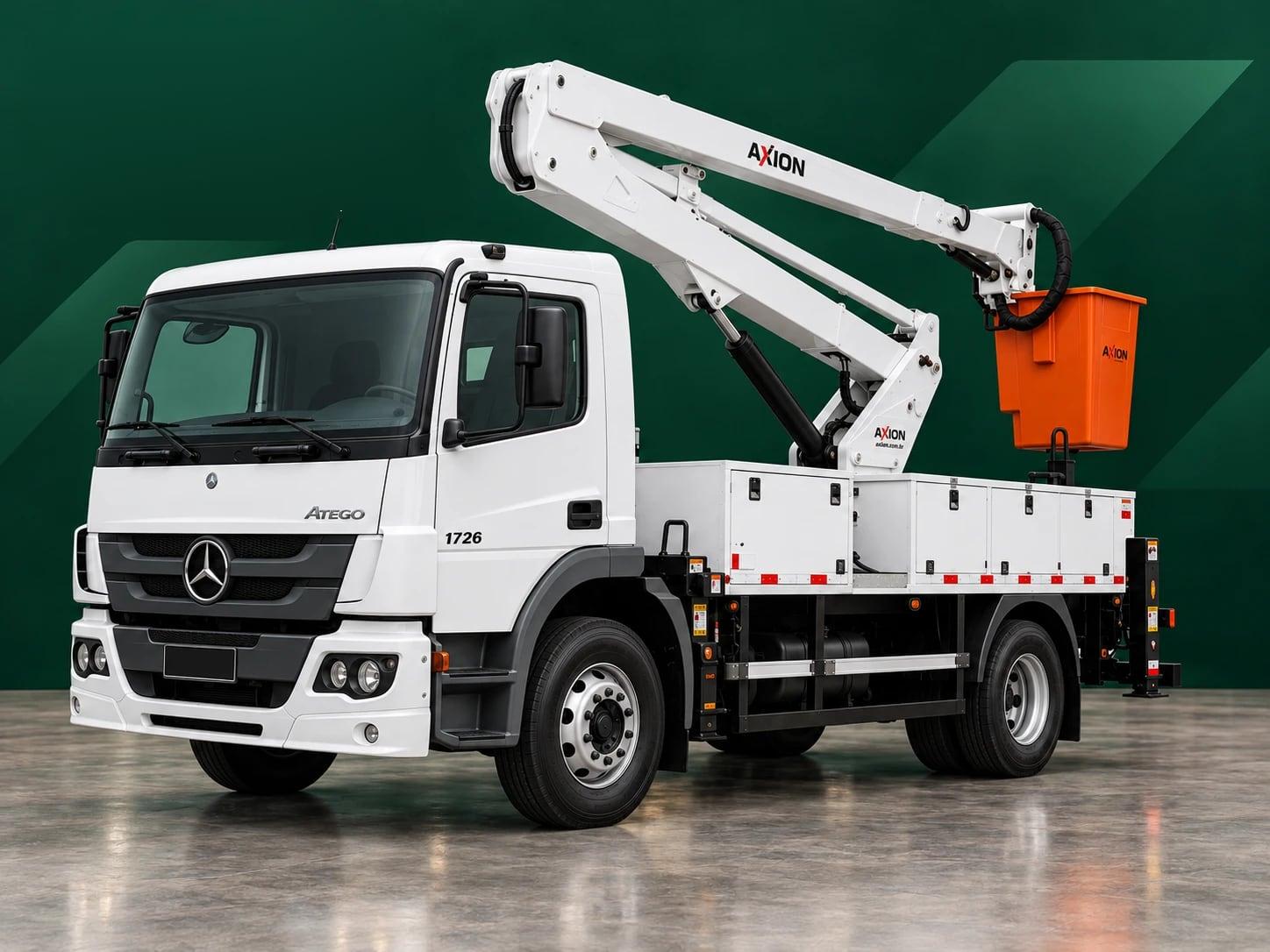 Caminhão Mercedes-Benz com cesto aéreo da Locar Truck
